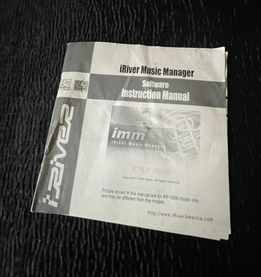 IRiver Model iFP-700 iFP-800 Music Manager Instruction Manual Guide How To ONLY