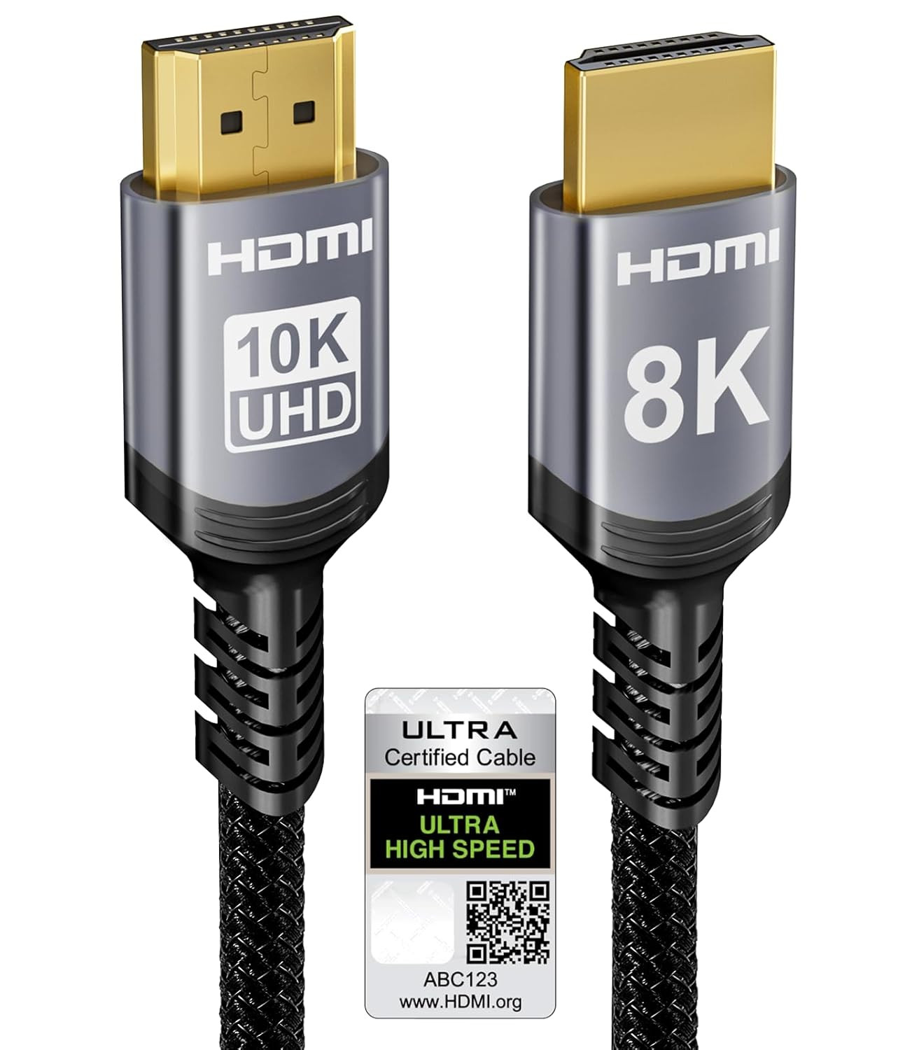 Sniokco 10K 8K 4K HDMI 2.1 Cable 1.8M, Certified 48Gbps Ultra High Speed HDMI® C