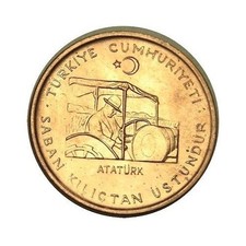 elf Turkey 10 Kurus 1974 Ataturk Tractor FAO