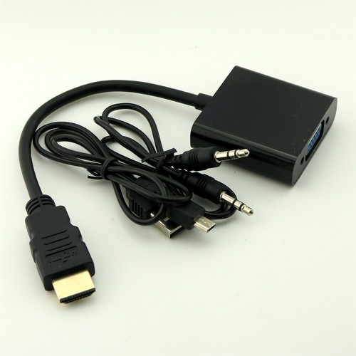 HDMI-compatible Male to VGA Audio HD Video Cable Converter Adapter PC TV Monitor - Picture 7 of 7