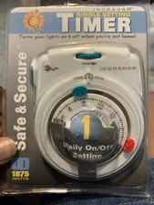 Ingraham 12-820 Wall Plug Outlet Timer Time Control Controller 24 Hour Variable