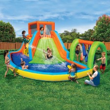 banzai kids inflatable outdoor lazy river adventure water park slide and pool