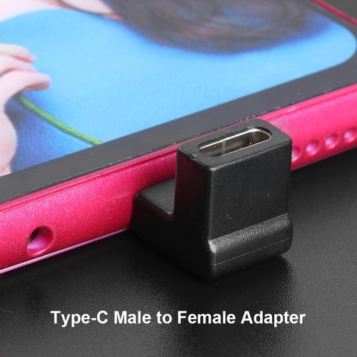 2pcs USB C Male to USB C Female Adapter Upward Downward Angled 90 Degree *UK - Zdjęcie 2 z 10