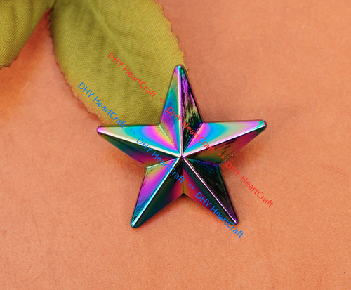 5X Shiny Bright Rainbow Star Sewing Closures Connectors Shank Leathercraft Decor - Picture 4 of 8