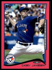 2014 Topps 175 Casey Janssen Toronto Blue Jays Mother's Day Pink 14/50