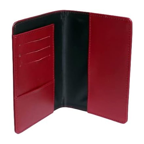 KHIM Genuine Leather Passport Cover Maroon Travel ID Holder Wallet - Picture 5 of 6
