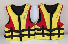 Connelly Youth Life Jacket Yellow/Red 50-90 lbs Type III PFD Unisex Lot of 2