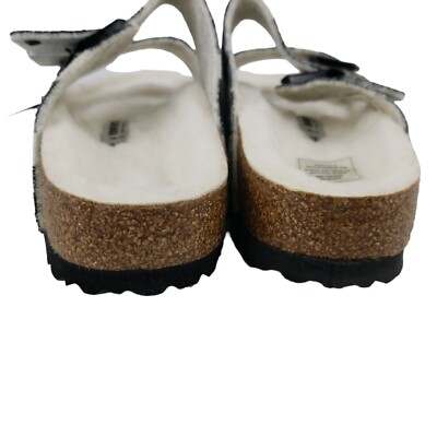 NEW BIRKENSTOCK Arizona Rivet Shearling Sandals WHITE PLAID  display picture 2