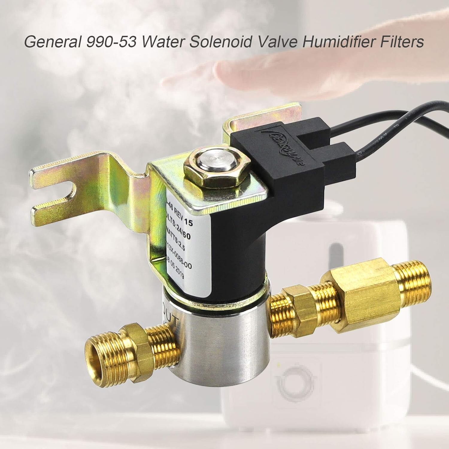 Brass 990-53 Humidifier Water Valve Assembly - 24V Compatible with GeneralAire