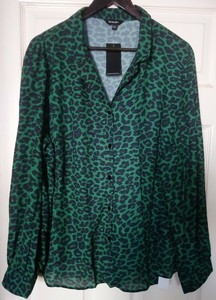 new look green leopard print blouse