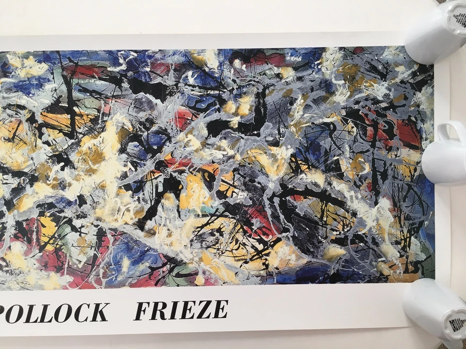 JACKSON POLLOCK, 'FRIEZE, 1953-55' RARO AUTÉNTICO 1989 XL 20" X 55"" IMPRESIÓN ARTÍSTICA Foto 3 de 4