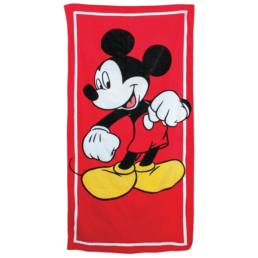Disney Mickey Mouse Classic Red Velour Beach Towel 28x58 100