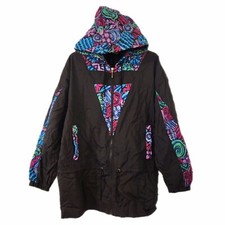 Vintage Geometric Print Windbreaker Jacket 80s 90s Abstract Pattern Size XL Vtg