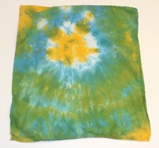 Tie Dye Bandana 21" x 21" Yellow Pond Sunrise 100 cotton