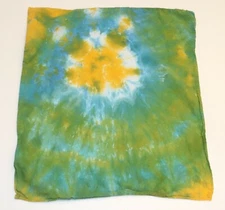 Tie Dye Bandana 21" x 21" Yellow Pond Sunrise 100% cotton