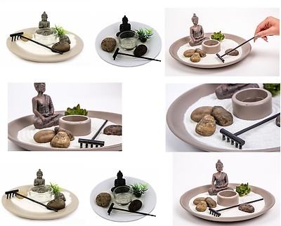 BUDDHA ZEN GARTEN RELAX DEKO SPIRITUELLES FENG SHUI TEELICHT KERZENHALTER GESCHENK