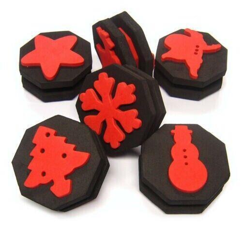 Major Brushes Christmas Stampers Foam Shape Craft Stamps Set of 6 - 第 1/2 張圖片