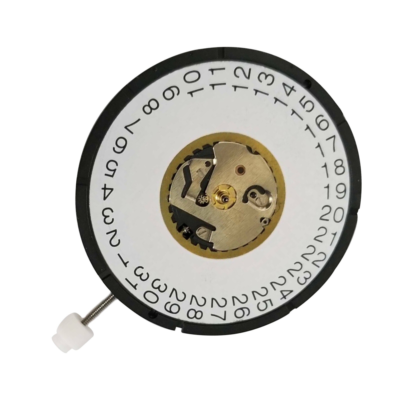 White Dial Quartz Watch Movement with Date at 3 Repair Parts for ISA 2334 1035