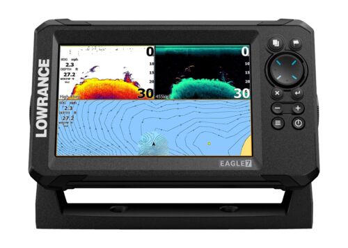 LOWRANCE EAGLE 7 SPLITSHOT ECHO SOUNDER FISH FINDER GPS SEA LAKE TOWING A0654 - Picture 5 of 6