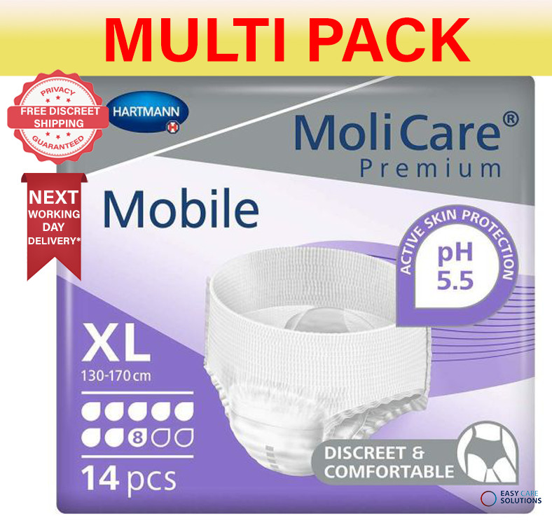 56 x MoliCare Premium Mobile  8 Drops XL | 4 Packs of 14