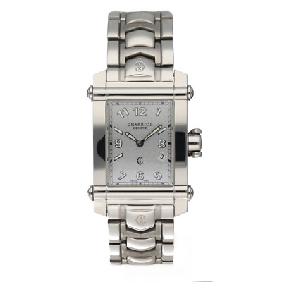 Charriol Colvmbvs CCSTRH 9202023 Gray Dial Rectangle  Steel Quartz Wrist Watch
