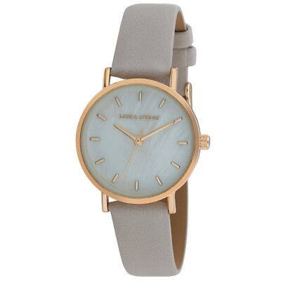 Laura Ashley Women's 34mm Slim MOP Dial Pink Vegan Leather Strap