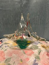 Murano-style millefiori Stretched Glass Hand Blown Glass w/Split Handle Basket