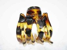Medium size golden brown amber black gray hair claw clip