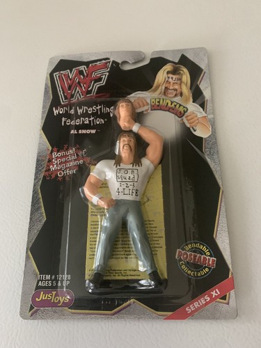 1999 WWE WWF Al Snow Toy BEND-EMS with Head Just T...