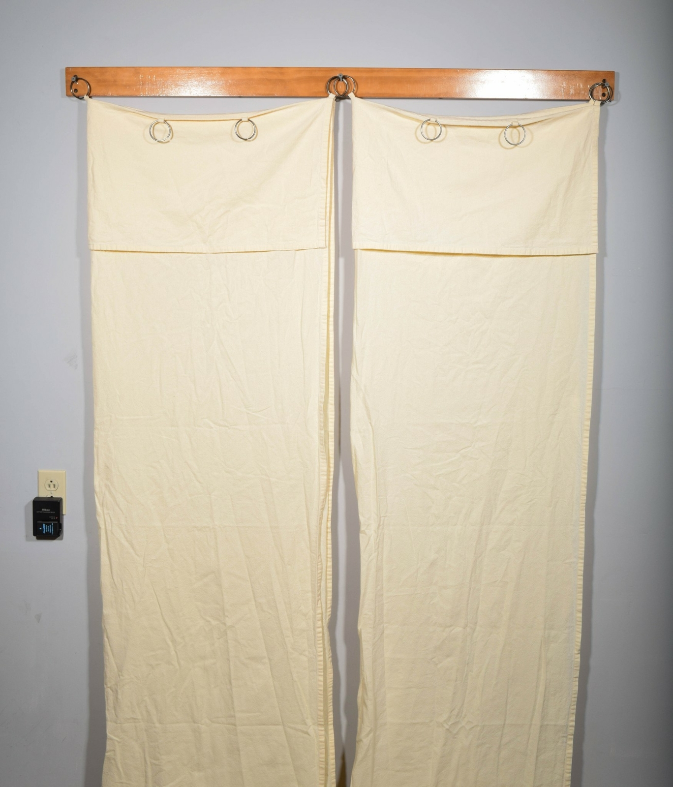 Set of 2 Mercantile Drop Cloth 100 Cotton Pale Yellow Farmhouse