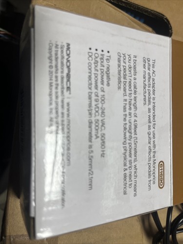 Pro Audio Series 9V 500mA Power Supply 611690 for Guitar Effects Pedals NEW - Picture 2 of 3