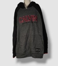  49 Calvin Klein Kid's Boy's Gray Spacedye Logo Pullover Hoodie Size L