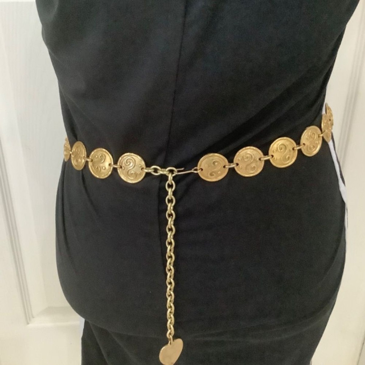 Vintage, gold coin, heart chain style belt, made in Italy | eBay