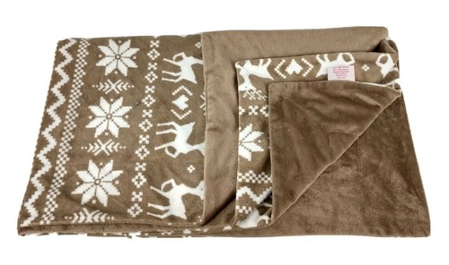Storehouse Throw Blanket Brown White 50 x 60 Deer Snowflakes Print Polyester - Imagen 5 de 12