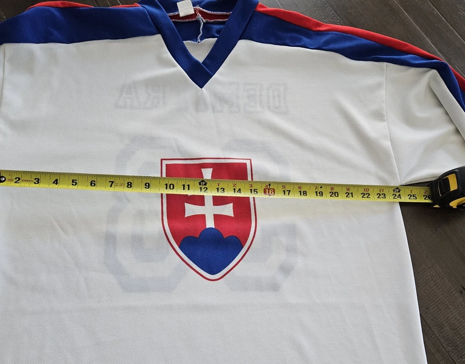 Camiseta deportiva blanca de hockey sobre hielo del equipo Eslovaquia PAVOL DEMITRA XXL Foto 4 de 4