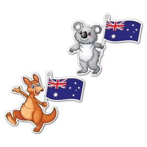 Cute Koala Kangaroo Aussie Flag Stickers 2 Pack 7 Year Water Fade Proof Vinyl Ebay