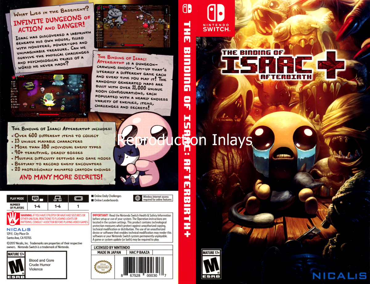 The Binding of Isaac Afterbirth Plus Nintendo Switch 2017 for sale