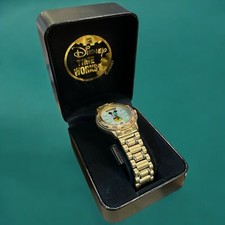 Reloj Disney Time Works Años 90 De Colección - Mickey Mouse Acero Inoxidable Tono Dorado BATERÍA FRESCA