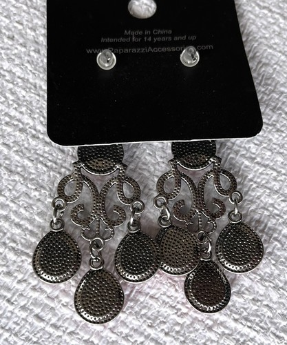 Pink Dangle Earrings Chandelier Marbled Silver-toned Pierced New In Original Pkg - Picture 2 of 5