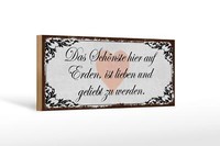 Holzschild Spruch 27X10 Cm SchöNste Auf Erden Ist Lieben Deko Schild Wooden Sign