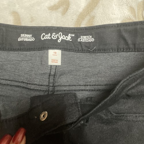 Cat & Jack Size 12 Skinny Ultimate Stretch Jeans Girls Black (26x25) - Picture 8 of 12