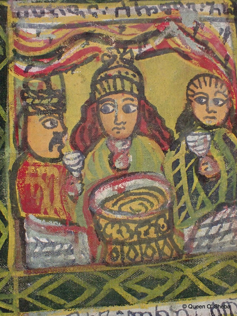 Antique Ethiopian Coptic Painting Bible Story Educational Hand