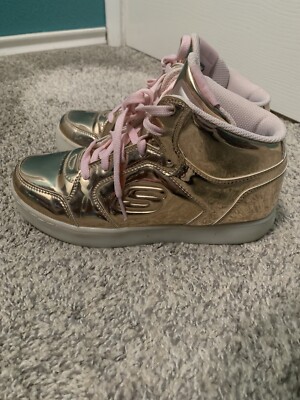 Skechers Rose Gold Light Up Hi-Tops Size