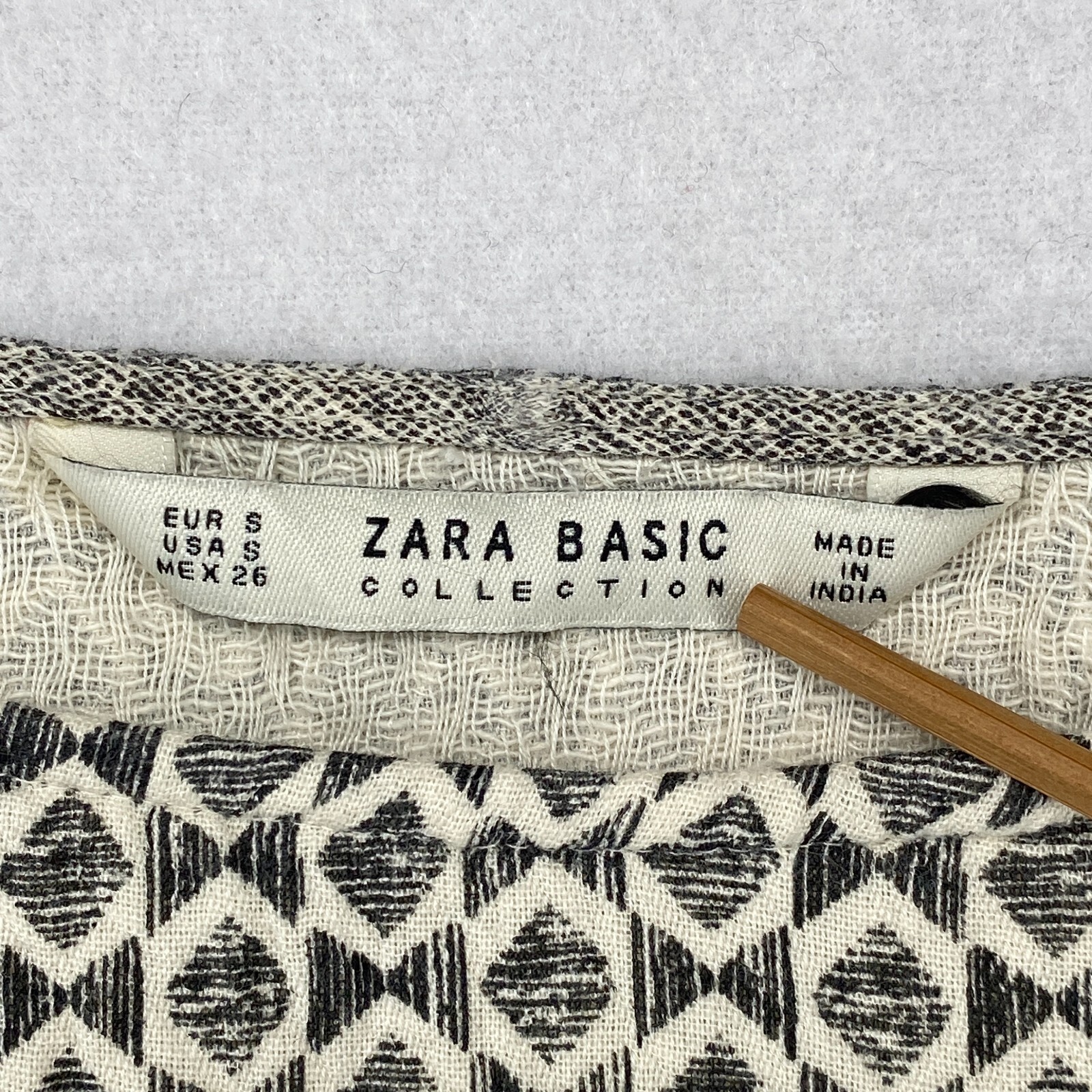 ZARA BASIC Tunic S Geometric Double Weave Cuffed … - image 8