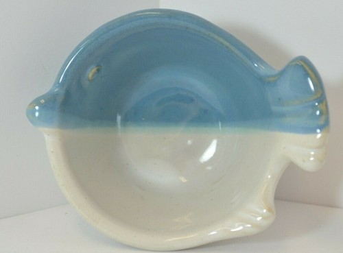 Risoera in ceramica a forma di pesce blu e bianco misura piccola palma - Foto 1 di 7