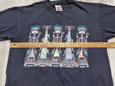 Vintage 90s Oneita Power-T Aztec Navajo Indian Single Stitch T
