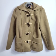 Gloverall Duffle Short Heavy Coat Women's Camel Brown Wool Blend Uk Size 6