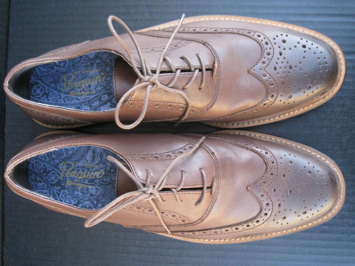 Original Penguin Brown Leather Wingtip Derby’s Original Penguin By Munsingwear Brown Suede Wingtip Oxfords  main image 2