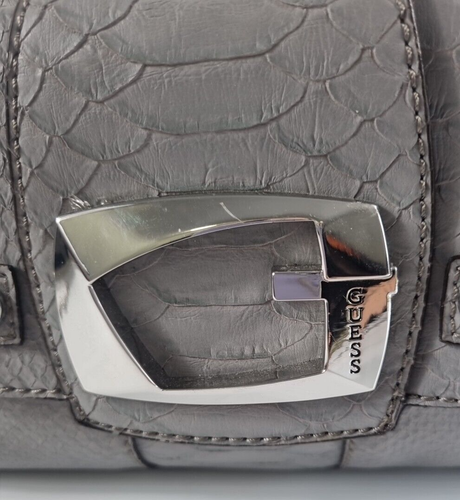 Guess Handbag New Ladies Grey Bag With Silver "G" And Zip - Picture 2 of 10