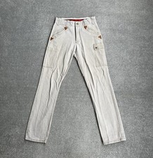 KRÄHE Jeans Damen Worker Arbeithose W29 Regular Straight Taschen 23107 Beige